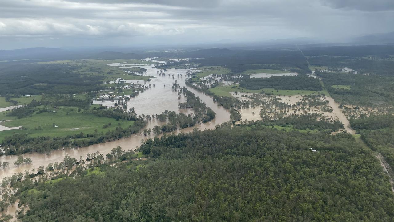 Photos of flooding around Gympie captured by Paul McKeown, chief pilot Wide Bay Air Charter.