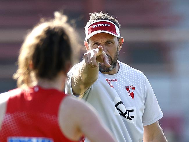 Nick Davis during the Sydney Swans AFLW team training ahead of the Sydney Derby, Round 1 of the AFLW season for 2023. Photo by Phil Hillyard (Image Supplied for Editorial Use only – **NO ON SALES** – Â©Phil Hillyard )