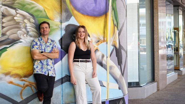 Hanky Panky Lounge supporter David Robinson and owner Anneliese Grazioli at the site of the proposed venue on Mitchell Street. Picture: Supplied