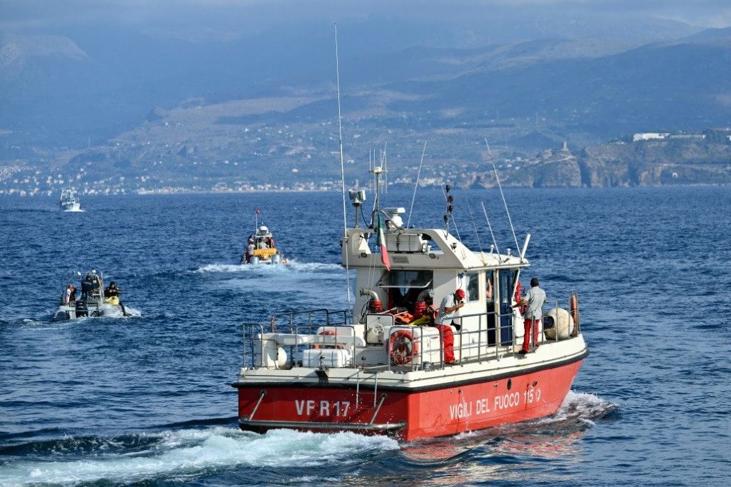 Italian authorities launched what they called a 'delicate' search operation involving specialist divers, boats from several emergency services and helicopters