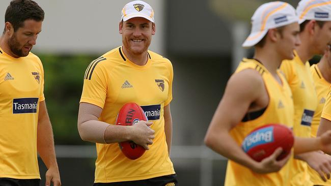 Jarryd Roughead back in training before Christmas. Picture: Wayne Ludbey