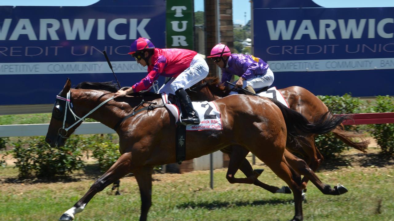 Brett Baker's maiden Accumulated won it's first race at the Warwick Boxing Day Races.