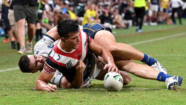 Pure Magic: Joseph Suaalii had the crowd on their feet with his electrifying performance. Picture: Getty