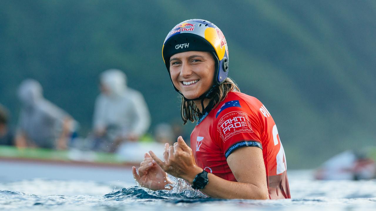 TEAHUPO'O, TAHITI, FRENCH POLYNESIA - MAY 29: Molly Picklum of Australia prior to surfing in Quarterfinal 3 of the SHISEIDO Tahiti Pro on May 29, 2024, at Teahupo'o, Tahiti, French Polynesia. (Photo by Matt Dunbar/World Surf League)