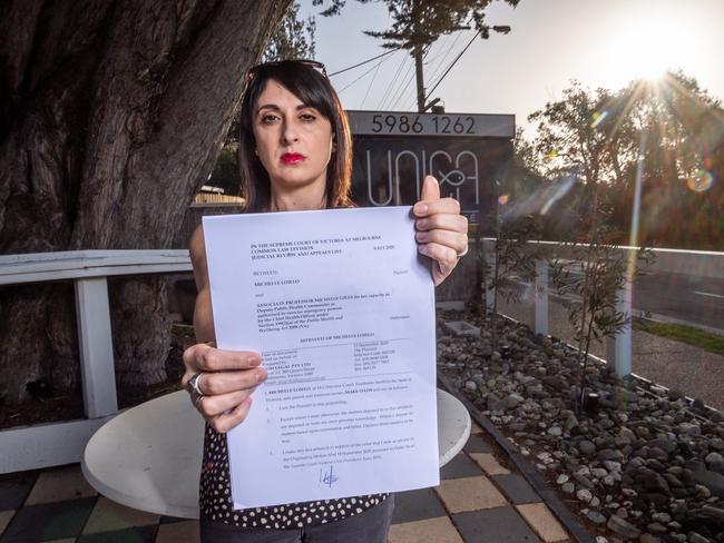 Cafe owner Michelle Loielo is taking the Victorian government to court over lockdown restrictions. Picture: Jake Nowakowski