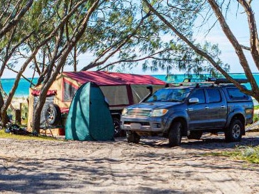 Dorrigo South or Pelican Bay camping areas in Inskip Peninsula Recreation Area are popular camping areas for tourists. Picture: Queensland Government