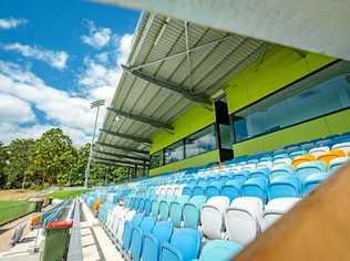 The new southern stands of the C.ex Coffs International Stadium after the $13-million upgrade. Picture: GETHIN COLES