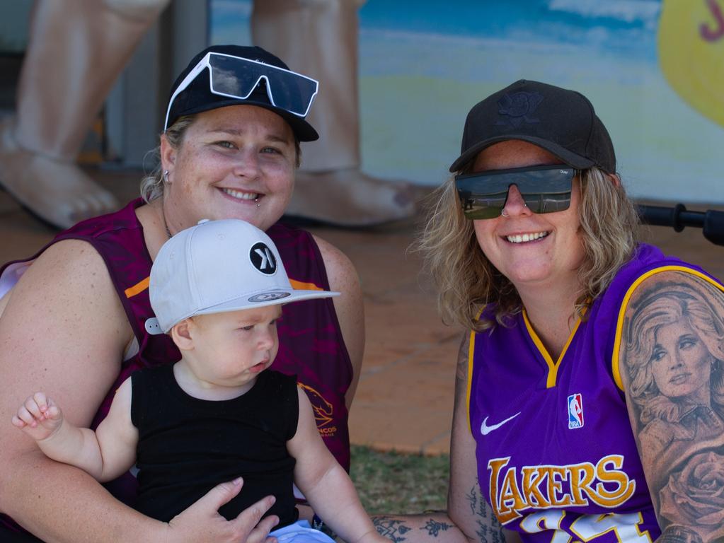 Ally, Danna-Lee and Texyn had prime position on the beach front.