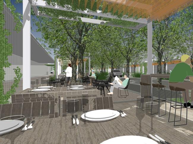 More outdoor dining would be available under a refurbishment to Mildura’s CBD. Picture: Supplied.