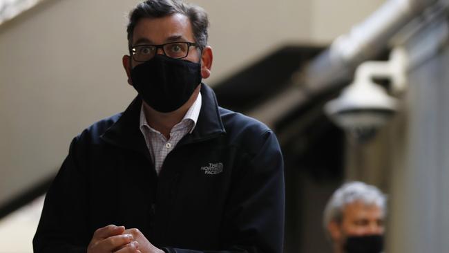 Victorian Premier Daniel Andrews said masks would remain a requirement until at least the end of the year. Picture: NCA NewsWire / Daniel Pockett