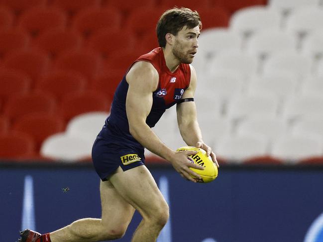 Viney had 22 disposals and seven clearances in Melbourne’s 98-point win. (Photo by Daniel Pockett/Getty Images)