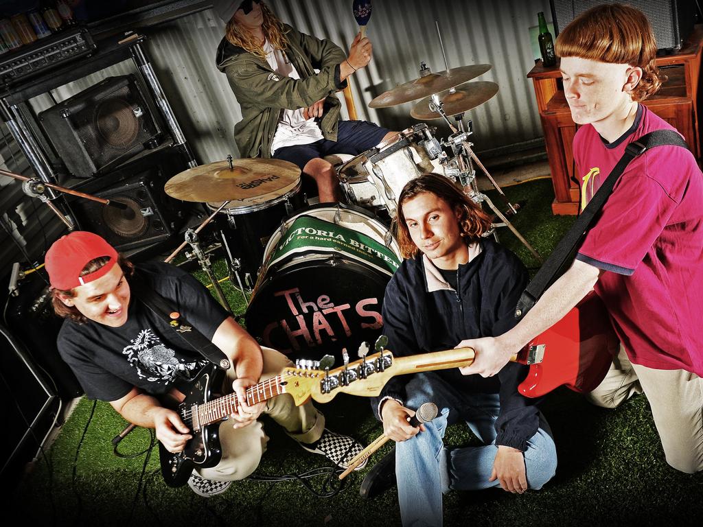 Coolum band The Chats with Josh Price, Matthew Boggis and Eamon Sandwith.