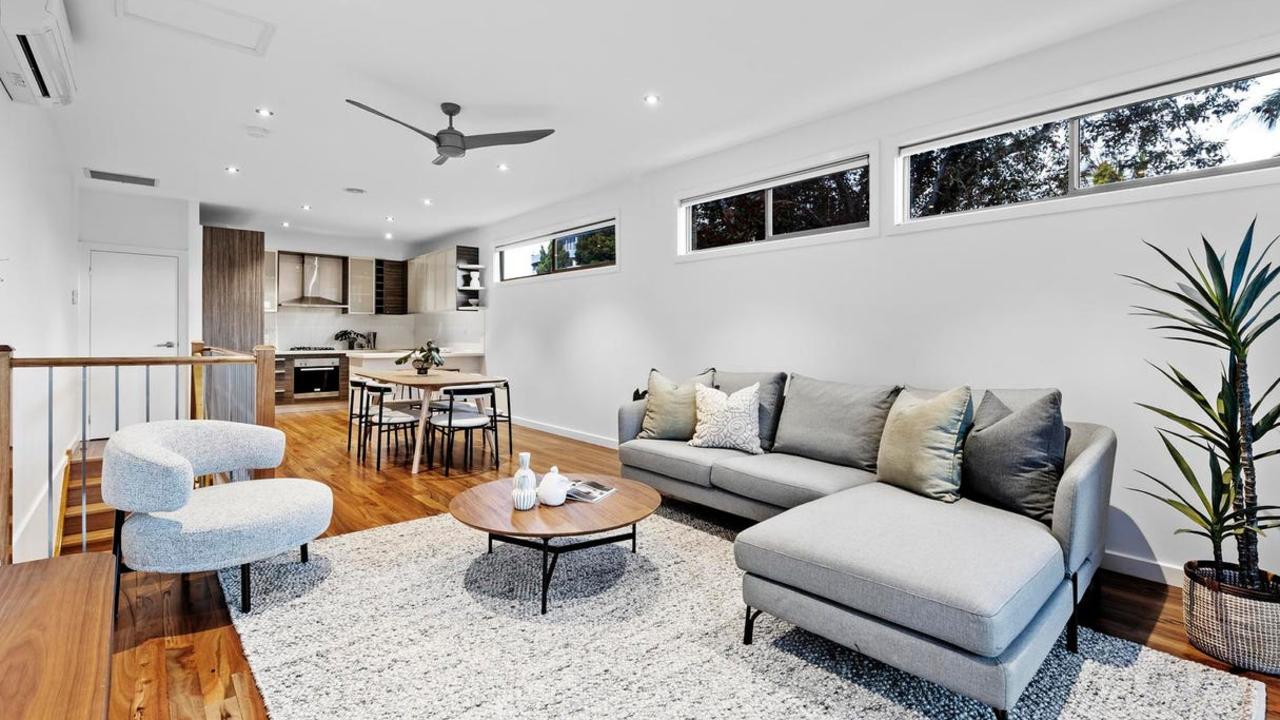 The three-bedroom townhouse has a price range around Melbourne’s median property price.