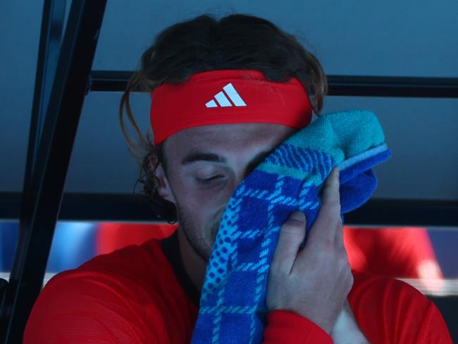 Tsitsipas was bundled out quickly in Melbourne. Picture: Graham Denholm/Getty Images