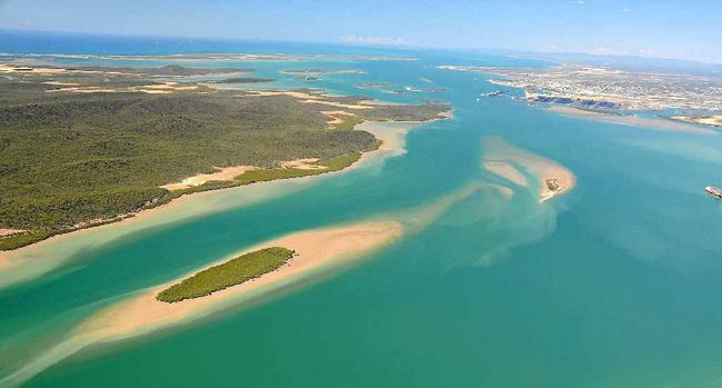 An aerial view of Gladstone Harbour before the LNG projects at Curtis Island. Picture: Australian Marine Conservation Society