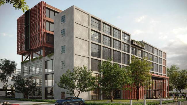 Artist's renders of the proposed redevelopment of Power Station B to create a seven-storey building at 50 Mackey St, North Geelong.