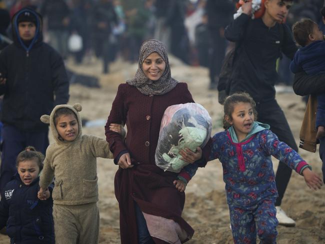 Displaced Palestinians return to their homes in the northern Gaza Strip. Picture: AP