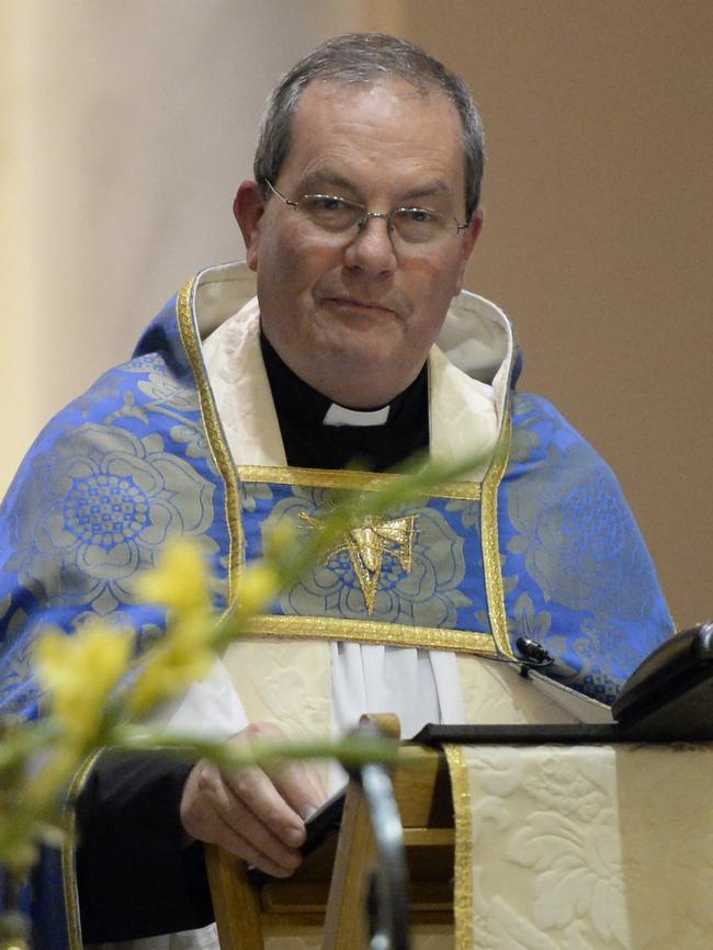 Reverend Andrew Sempell speaks at a service in Sydney. Picture: Craig Wilson