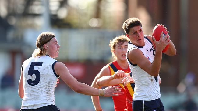 Michael Rudd (right) kicked three for Vic Country last week and impressed again. Pocture: Graham Denholm/AFL Photos via Getty Images