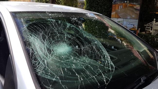 The smashed windscreen. Picture: Victoria Police