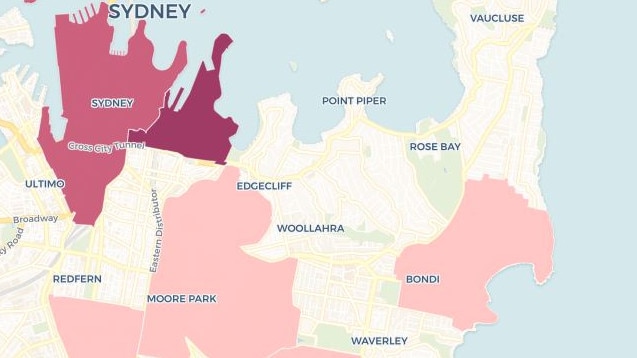 Coronavirus is stalking Sydney’s exclusive eastern suburbs. Picture: NSW Health