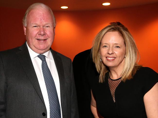 Mike Smith with Helen McCabe at the pre-budget shindig. Picture: Kym Smith