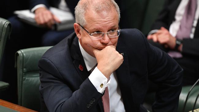 Prime Minister Scott Morrison during Question Time in the House of Representatives at Parliament House in Canberra, Thursday, October 25, 2018. (AAP Image/Mick Tsikas) NO ARCHIVING