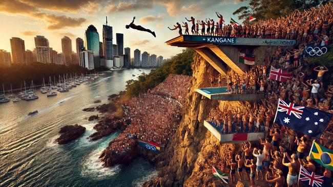 High diving could be included at the 2032 Olympics. Photo: AI generated