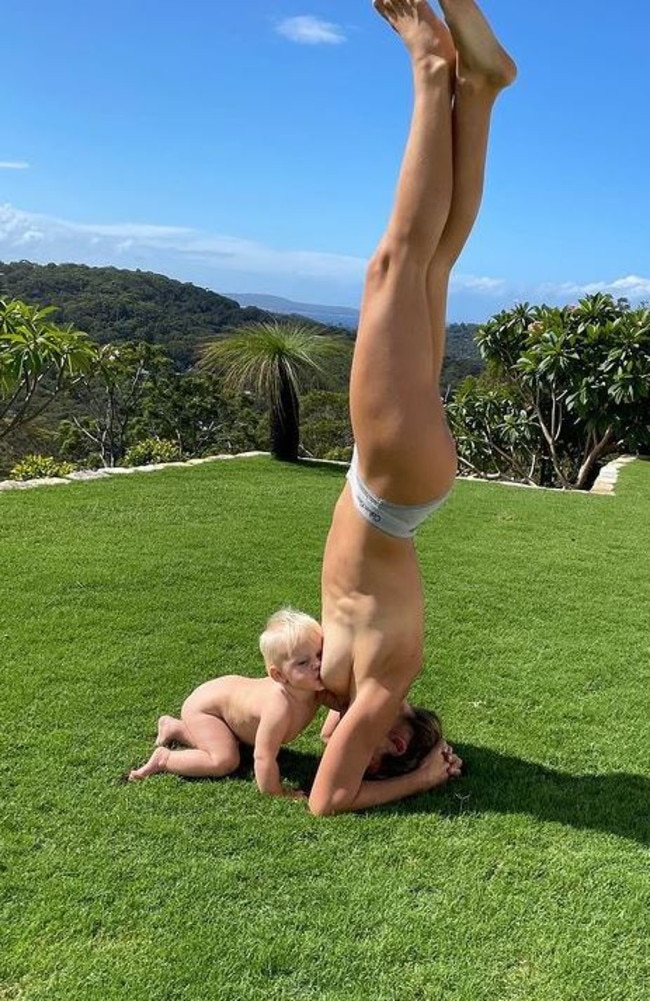 Australian Olympian Torah Bright with her son, Flow. Instagram