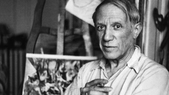 Pablo Picasso pictured in his Paris studio circa 1930s.