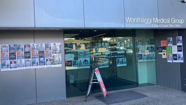 Posters outside Wonthaggi Medical Group calling for patients to be respectful towards workers. Picture: Brooke Grebert-Craig