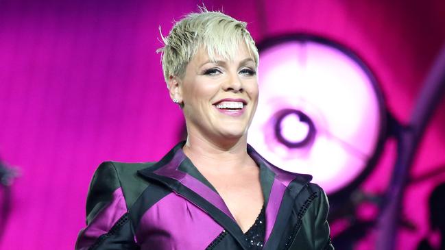 Pink performs at her Sydney concert, Pink Beautiful trauma world tour 2018, Qudos Bank arena, Homebush, Sydney, 11th August  2018.Photo by Damian Shaw