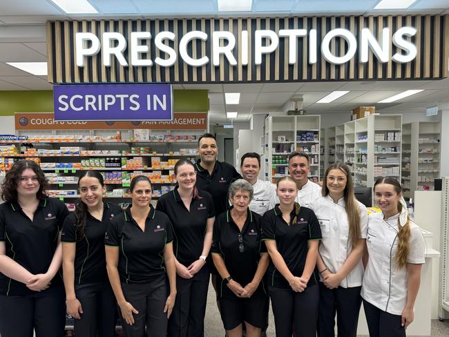 Ash Agaibey (centre) with the new WholeLife Pharmacy and Healthfoods team including manager Ben and pharmacists Alexandra, George, Ben. Picture: Supplied.