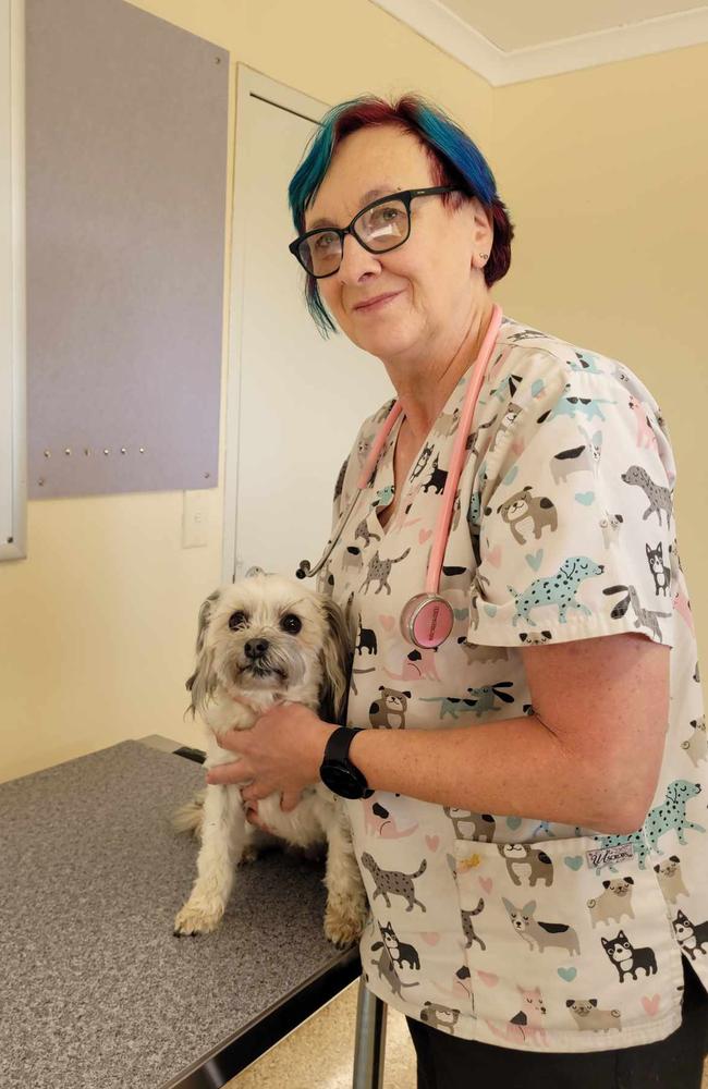 Audrey Harvey with Morag at the After Hours GP Vet on Deception Bay Road. Picture: Contributed