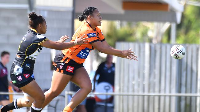 Harvey Norman under 19s girls rugby league match between Brisbane Tigers and Tweed Seagulls, won by the Tigers. Picture, John Gass