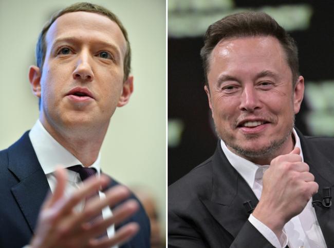 Meta founder Mark Zuckerberg (L) and X owner Elon Musk have seemingly agreed to a cage fight