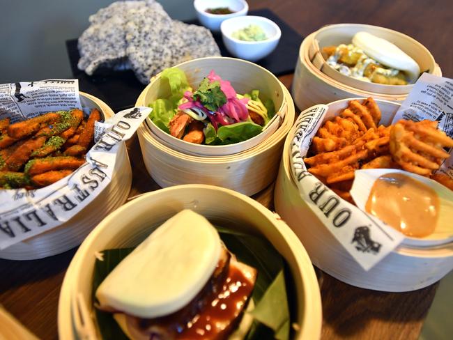 An array of food at the Holey Moley Golf Sydney on King Street in Newtown. Picture: AAP