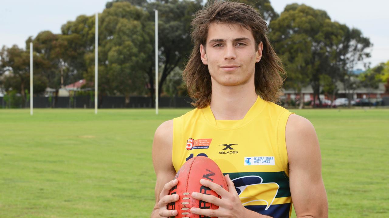 ADELAIDE, AUSTRALIA - NewsWire Photos OCTOBER 22, 2020: AFL draft prospect Caleb Poulter. Picture: NCA NewsWire / Brenton Edwards