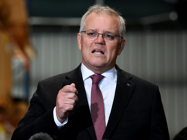BRISBANE, AUSTRALIA - NewsWire Photos - MAY 18, 2021. Australian Prime Minister Scott Morrison visits Taipan Hose Systems in Caboolture, north of Brisbane.Picture: NCA NewsWire / Dan Peled