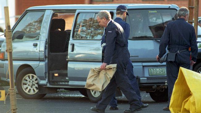 The messy crime scene where Jason Moran and Pasquale Barbaro were gunned down.