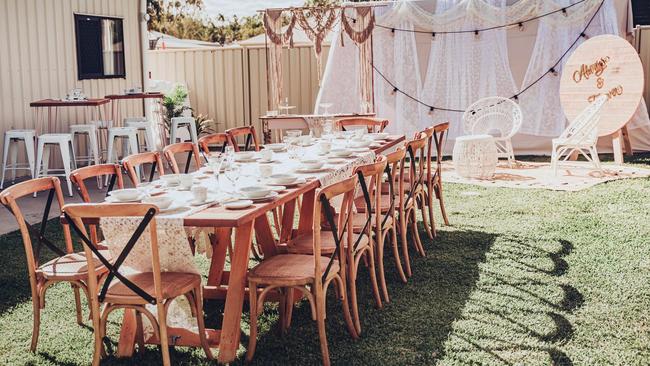 The couple finished the day with an intimate gathering in their backyard. Photo: Dux Till Dawn