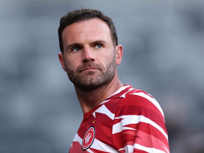 SYDNEY, AUSTRALIA - NOVEMBER 02: Juan Mata of the Wanderers warms up ahead of the round three A-League Men match between Western Sydney Wanderers and Adelaide United at CommBank Stadium, on November 02, 2024, in Sydney, Australia. (Photo by Cameron Spencer/Getty Images)