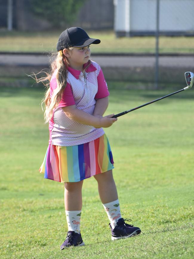 Rockhampton's Annabelle Sommerfeld sends a shot on to the green during the opening day's play at the US Kids Golf Foundation Australian Open at the Rockhampton Golf Club on September 27.