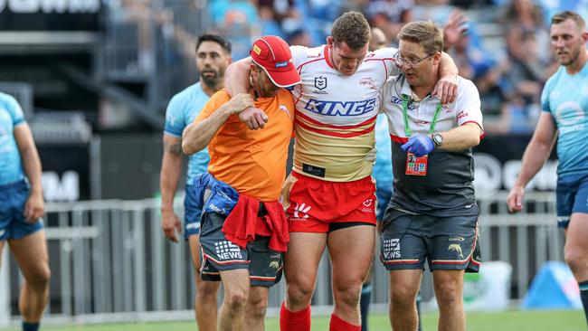 Tom Gilbert will miss the entire season after he ruptured his ACL on the weekend. Picture: NRL Photos