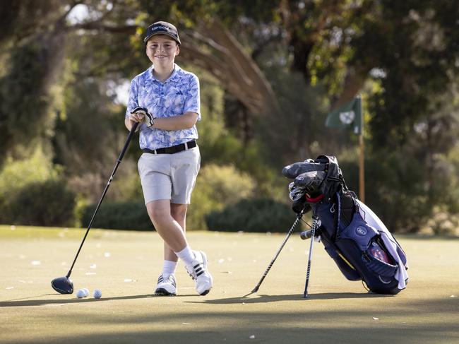 SA Weekened piece about 8-year-old golfer David Cooper, who dreams of one day turning pro and has a big Instagram following.  22nd January 2025 Picture: Brett Hartwig