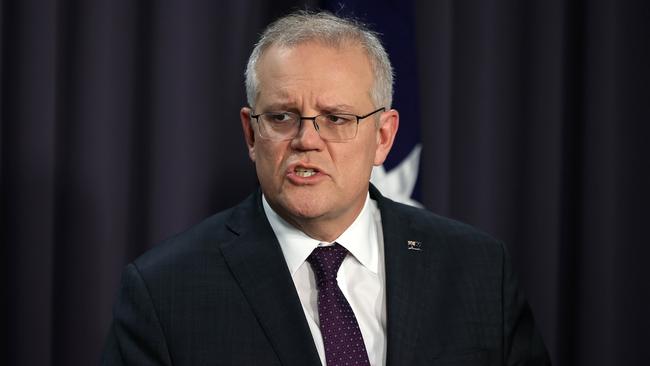 The once-strong support for Scott Morrison’s handling of the coronavirus crisis has almost halved over the course of a year. Picture: Gary Ramage