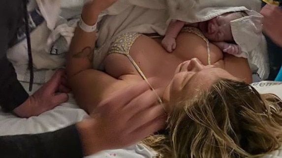 Social media star and fitness mogul Tammy Hembrow has welcomed her first child with athlete Matt Poole. Picture: Instagram