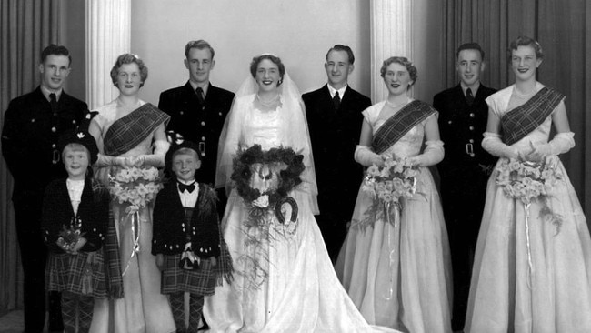 Stuart and Anne's wedding party, containing siblings and in-laws alike, in 1954. Picture Supplied