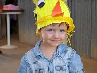 EGG-CITING MORNING: Carson Urch with his Easter bonnet at the Drillham Hall Easter Brunch. Picture: Kate McCormack