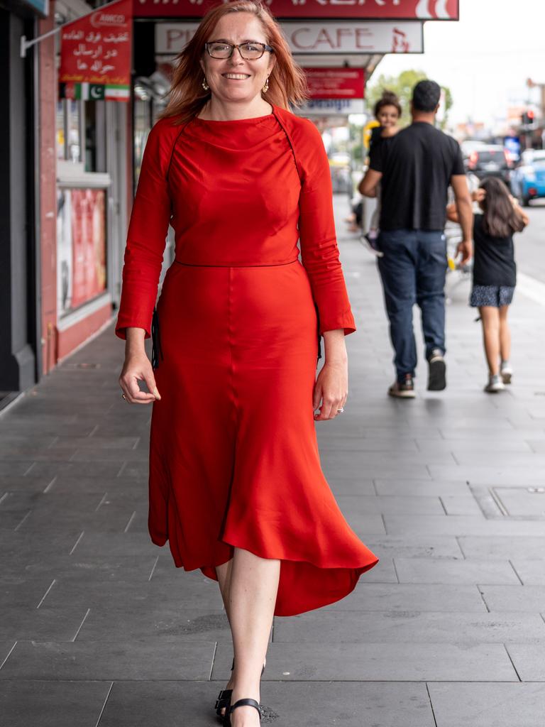 Granville state Labor MP Julia Finn in the heart of her electorate at Merrylands. Picture: Monique Harmer